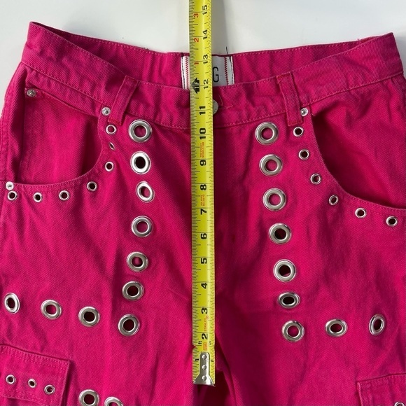 Urban Outfitters BDG Maxo Grommet Cargo Jean in Pink Denim Y2K Size 28 - Picture 11 of 12